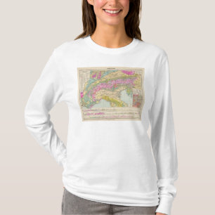 T-shirt Alpenlander - carte d'atlas des Alpes