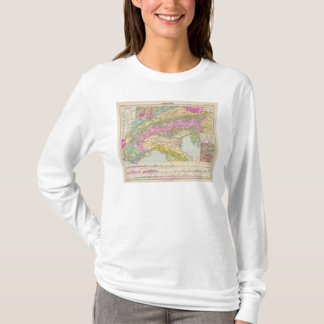 T-shirt Alpenlander - carte d'atlas des Alpes (Devant)