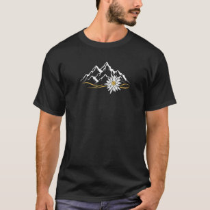 T-shirt Alpes Montagnes Edelweiss Suisse Edelweiß Alpi