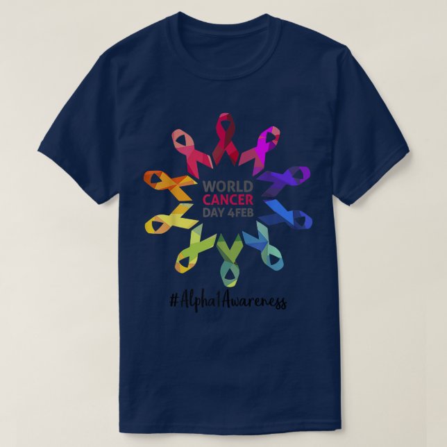 T-shirt Alpha 1 Sensibilisation Journée mondiale du cancer (Design devant)