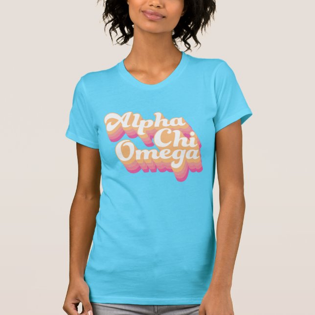 T-shirt Alpha Chi Omega| Script Super (Devant)