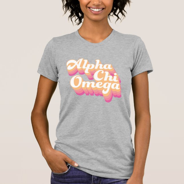T-shirt Alpha Chi Omega| Script Super (Devant)