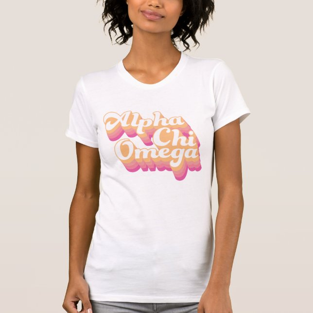T-shirt Alpha Chi Omega| Script Super (Devant)