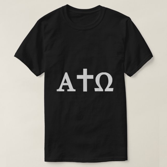 T-shirt Alpha Omega Croix Dieu Bible Evangile Jésus Christ (Design devant)