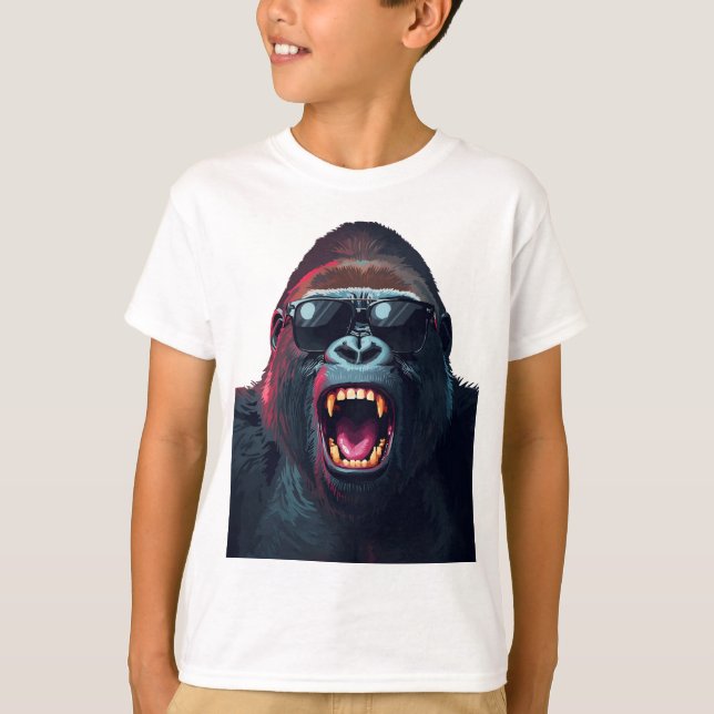 T-shirt Alpha Rage – Roaring Gorilla with Sunglasses (Devant)