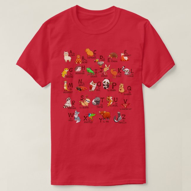 T-shirt Alphabet Animaux (Design devant)