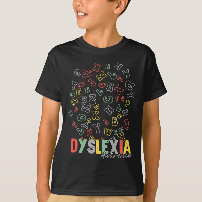 T-shirt Alphabet de sensibilisation Rainbow Argent Ruban R (Devant)