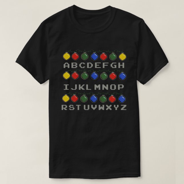 T-shirt Alphabet Douleur moche hiver Famille Noël Garçons (Design devant)
