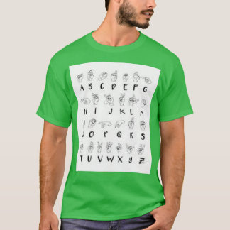 T-shirt Alphabet du langage des signes ASL