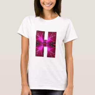 T-shirt Alphabet H HH HHH :  Cercle d'étoile de thème