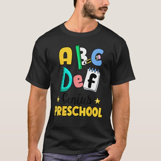T-shirt Alphabet Hi Back To School ABC Pre K Kindergarten  (Devant)