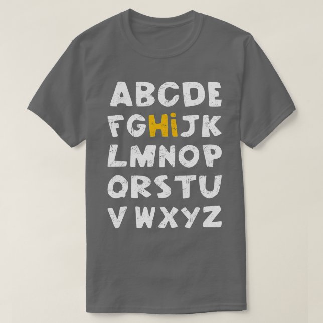 T-shirt Alphabet HI Retour À L'École Pré K Enseignement Ma (Design devant)