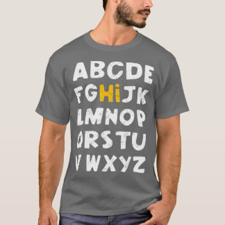 T-shirt Alphabet HI Retour À L'École Pré K Enseignement Ma