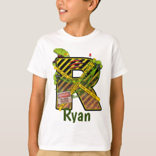 T-shirt Alphabet Jurassique   Nom personnalisé de la lett