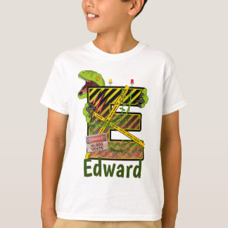 T-shirt Alphabet Jurassique | Nom personnalisé de la lettr