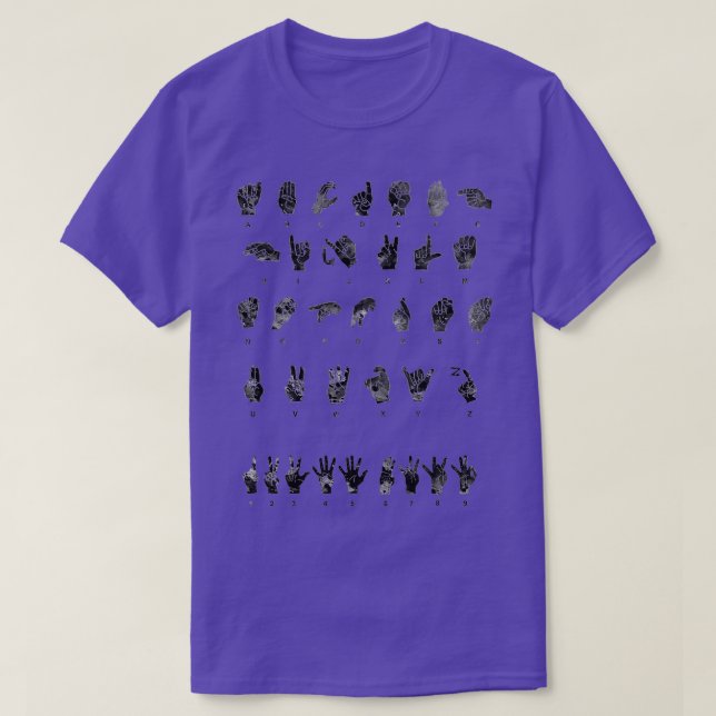 T-shirt Alphabet Langue des Signes 10 (Design devant)