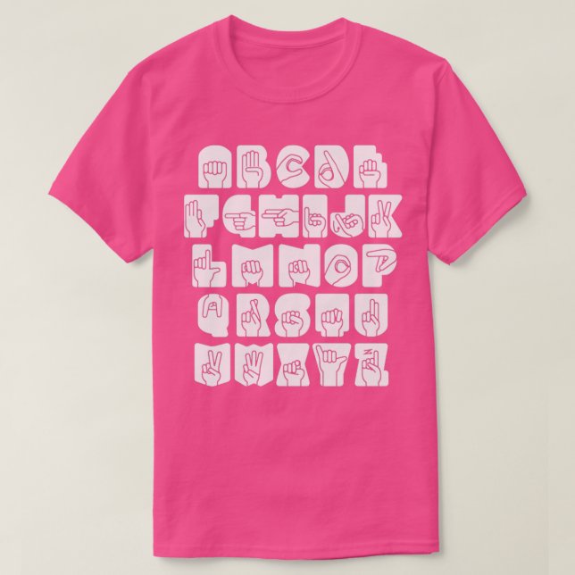 T-shirt Alphabet Langue des Signes ASL 1 (Design devant)