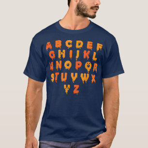 T-shirt Alphabet Lazy Costume Halloween Mignonnes Lettres