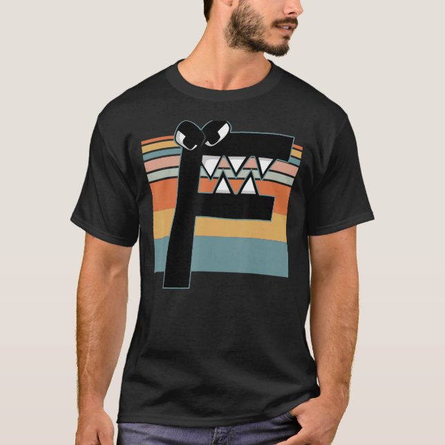T-shirt Alphabet Lore f Retro Sunset Costume pour garçons  (Devant)