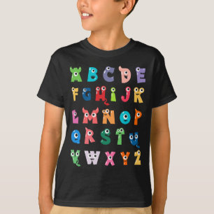 T-shirt Alphabet Monstre Mignon Abc Halloween Professeur