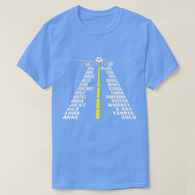 T-shirt Alphabet phonétique Avion Aviateur Avion Aviateur  (Design devant)