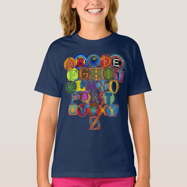 T-shirt Alphabet pour enfants (Devant)