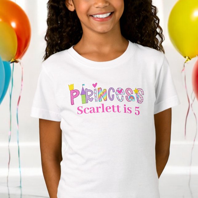 T-Shirt Alphabet Princesse personnalisée Anniversaire (Créateur téléchargé)