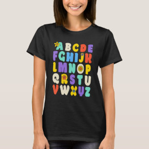 T-shirt Alphabet Salut Retour À L'École ABC Pré K Maternel