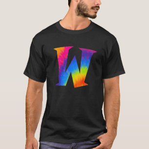 T-shirt Alphabet Tie Dye Centre Grande Lettre W
