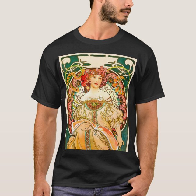 T-shirt Alphonse Mucha Art Nouveau Daydream (Devant)