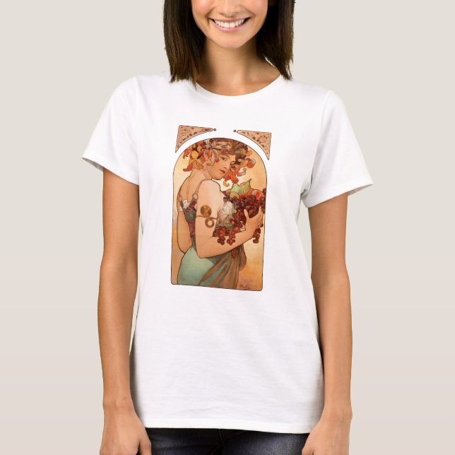 T-shirt Alphonse Mucha - les fruits (Devant)