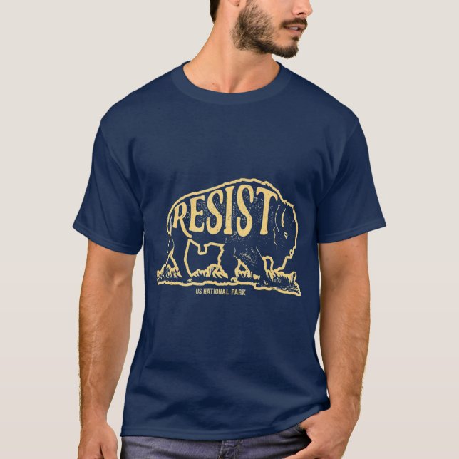 T-shirt ALT US National Park Résister Service Bison (Devant)