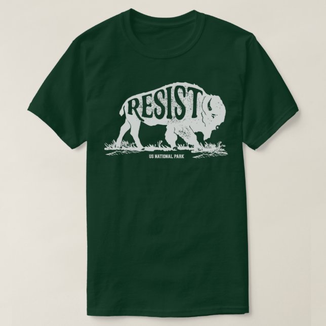 T-shirt ALT US National Park Service Résiste T Bison Vinta (Design devant)