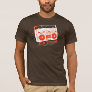 T - Shirt alte Schuleder Vintage boombox Männer