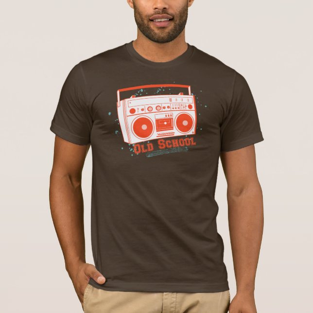 T - Shirt alte Schuleder Vintage boombox Männer (Vorderseite)