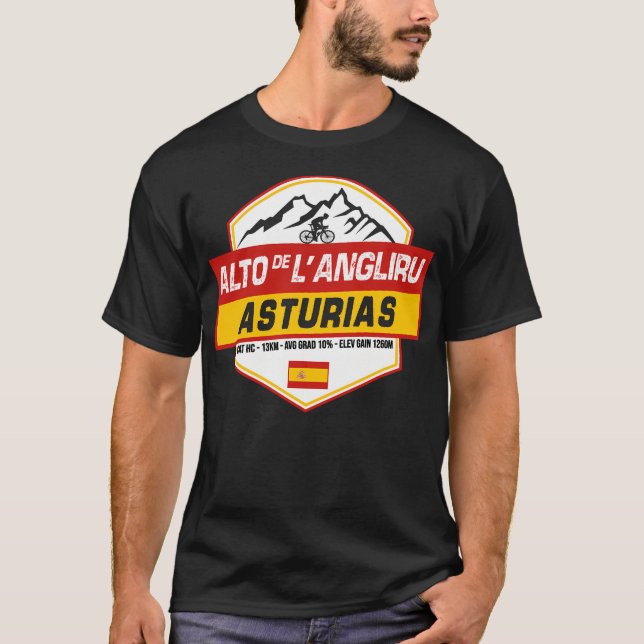 T-shirt Alto De L'Angliru Cyclisme Espagne (Devant)