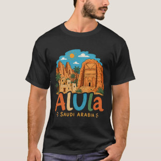 T-shirt AlUla Arabie Saoudite Art de Voyage Dessin à la Ma
