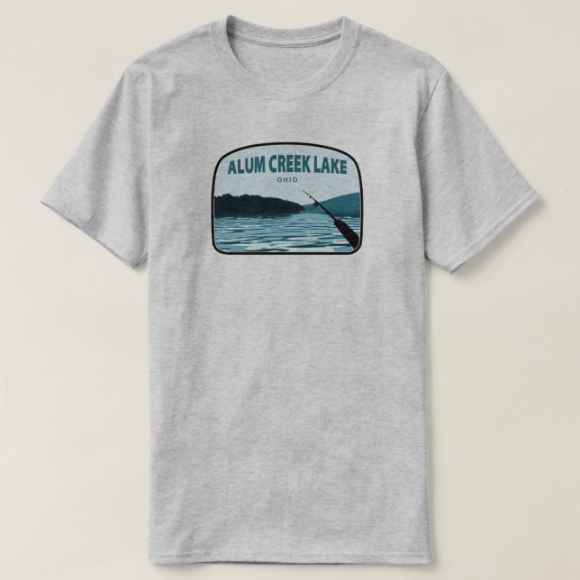 T-shirt Alum Creek Lake Ohio Fishing Rod (Design devant)
