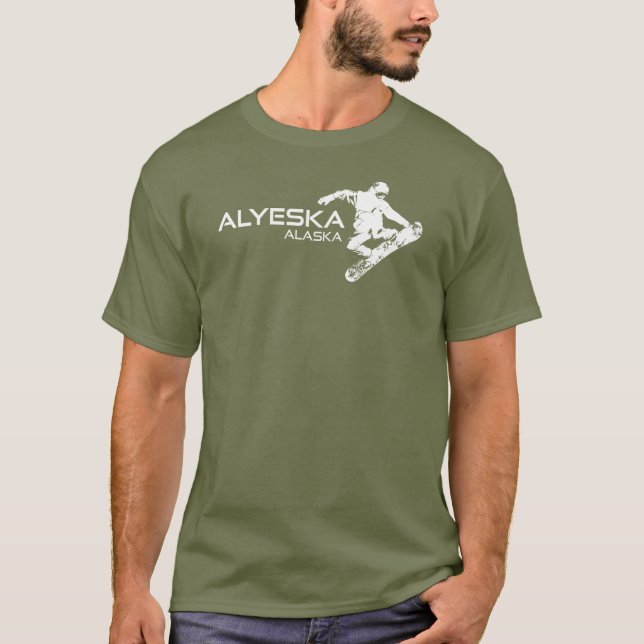 T-shirt Alyeska Alaska Snowboardeur (Devant)