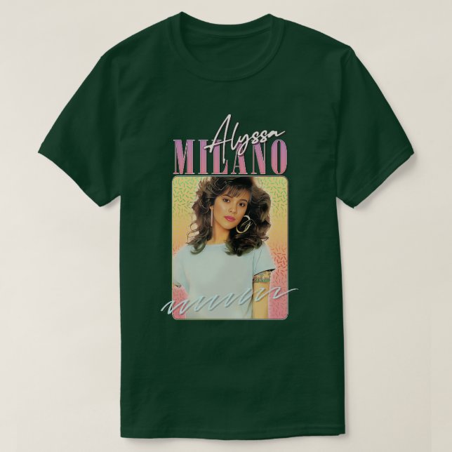 T-shirt Alyssa Milano 80s Styled esthétique (Design devant)