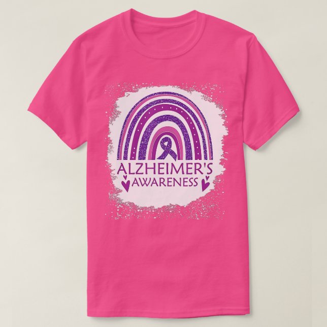 T-shirt Alzheimer Sensibilisation Bleached Arc-en-ciel Vio (Design devant)