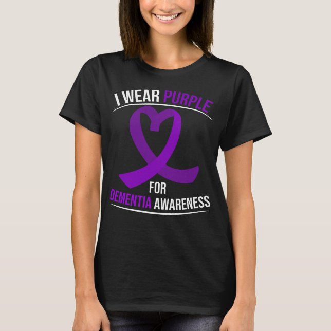 T-shirt Alzheimers Je porte le violet pour la sensibilisat (Devant)