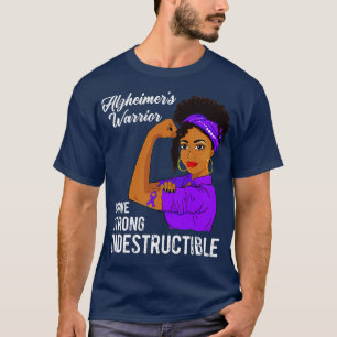 T-shirt Alzheimers Warrier Indestructible Alzheimers Aware
