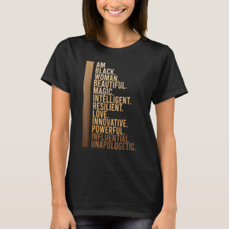 T-shirt Am Black Woman Black History Mois instruit Noir