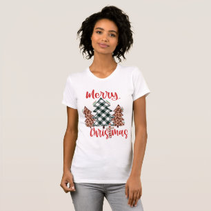 T-Shirt am Nordpol, weiße Weihnachtsbaume Grafik