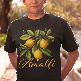 T-shirt Amalfi Coast Lemon Branch Élégant italien