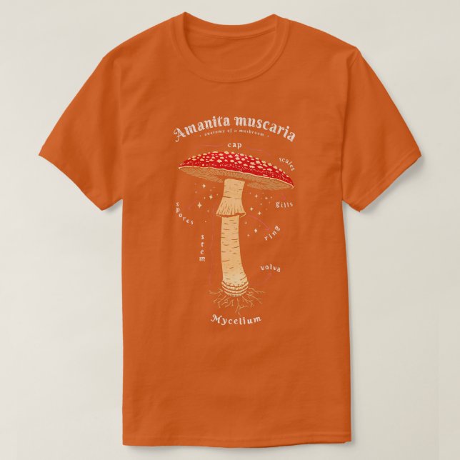 T-shirt Amanita muscaria Définition de champignon art lati (Design devant)