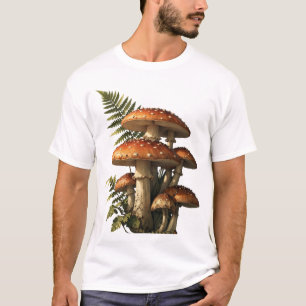 T-shirt Amanites rouges avec fougère botanique