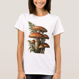 T-shirt Amanites rouges avec fougère botanique
