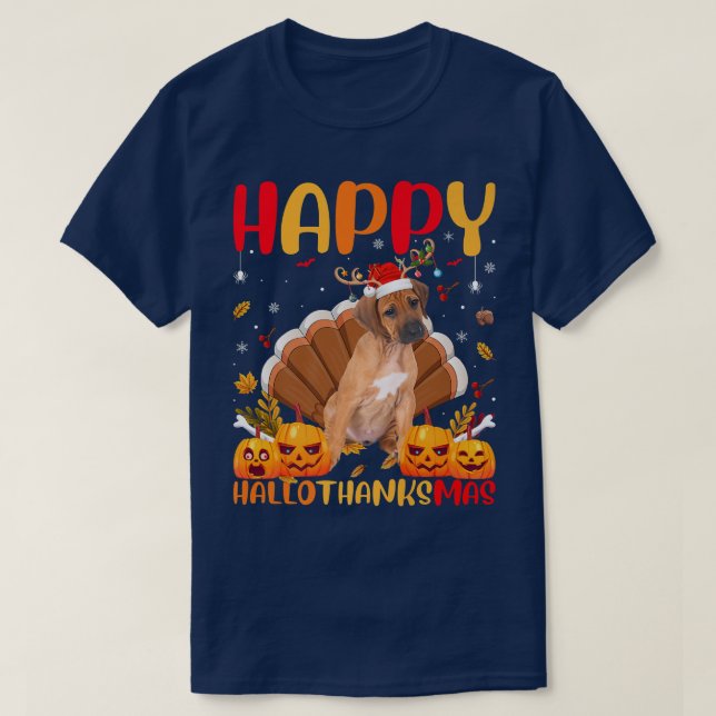 T-shirt Amant chien amusant Happy Rhodesian Ridgeback Hell (Design devant)